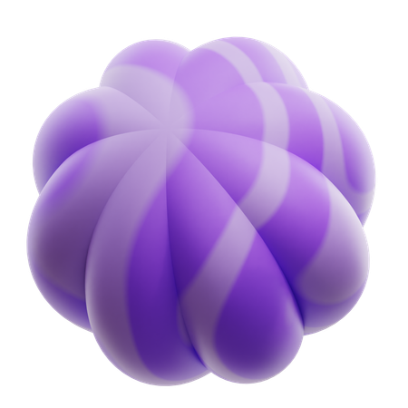 Flower Gradient Purple Abstract Shape  3D Icon