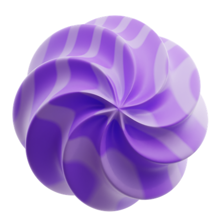 Flower Gradient Purple Abstract Shape  3D Icon