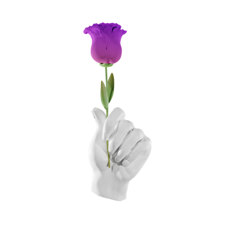 Flower Holding Gesture  3D Illustration