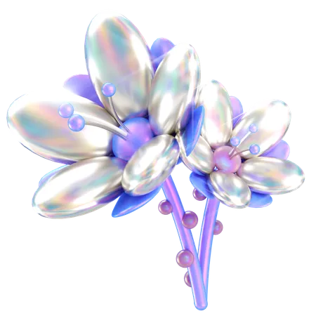 Flower Holographic  3D Icon