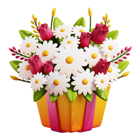 FLOWER IN GIFT BOX  3D Icon