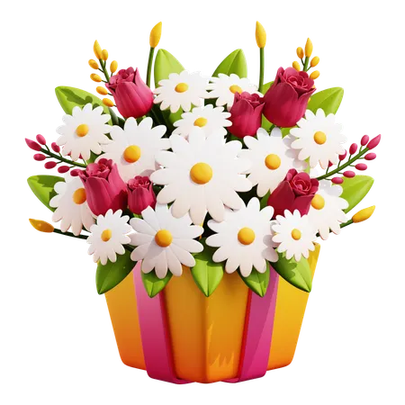 FLOWER IN GIFT BOX  3D Icon