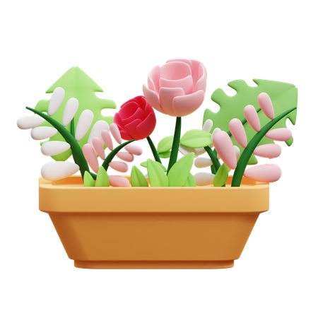 Flower In Pot  3D Icon