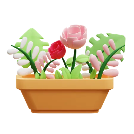 Flower In Pot  3D Icon