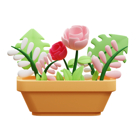 Flower In Pot  3D Icon