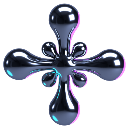 Flower Like Chrome Emblem  3D Icon