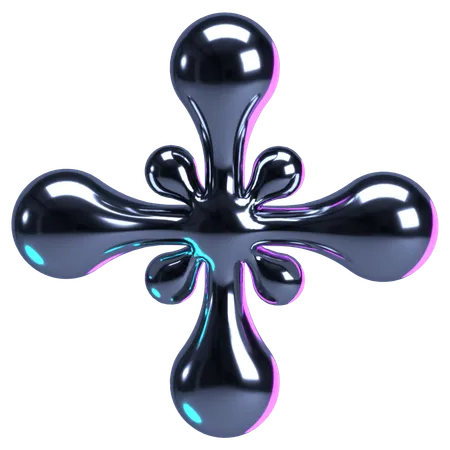 Flower Like Chrome Emblem  3D Icon