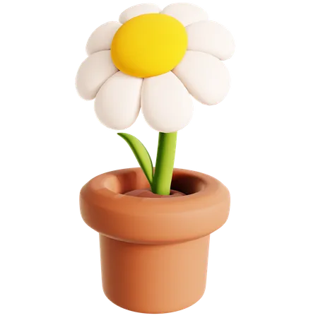 Flower on a Pot  3D Icon