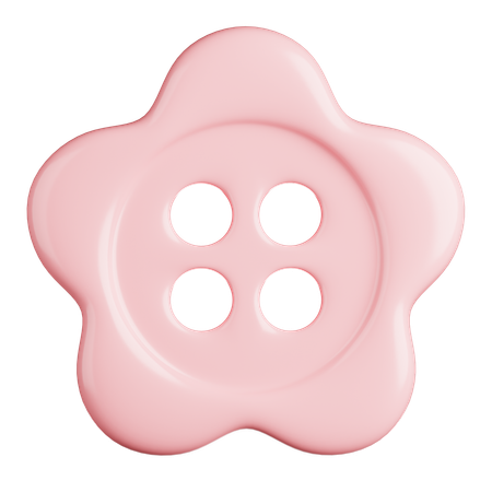 Flower Petal Button  3D Icon