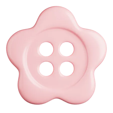 Flower Petal Button  3D Icon