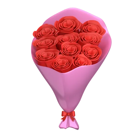 Flower Pink Bouquet  3D Illustration