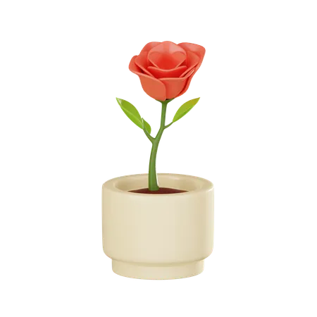 Rose Flower Icon Perfect Blend Of Elegance And Realism Ideal For Digital Art Floral Themes And Botanical Designs 3 D Render Illustration 3D Icon
