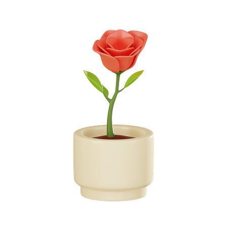 Flower Plant Pot  3D Icon