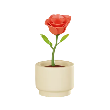 Flower Plant Pot  3D Icon