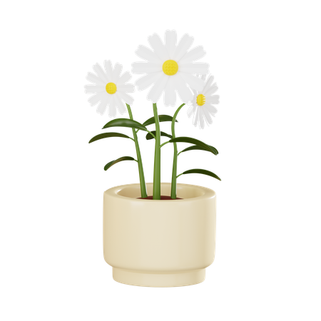 Flower Plant Pot  3D Icon