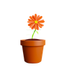 3d flower pot 3d illustration