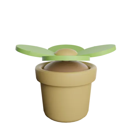 Flower Pot  3D Illustration