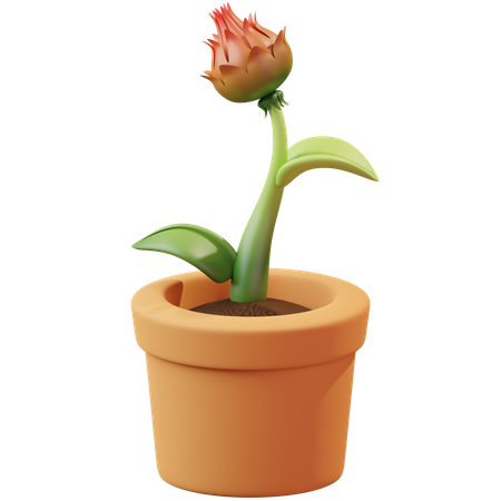 Flower Pot 3D Illustration
