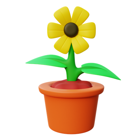 Flower Pot 3D Icon