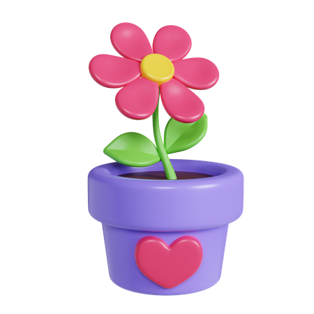 Flower Pot Cute  3D Icon