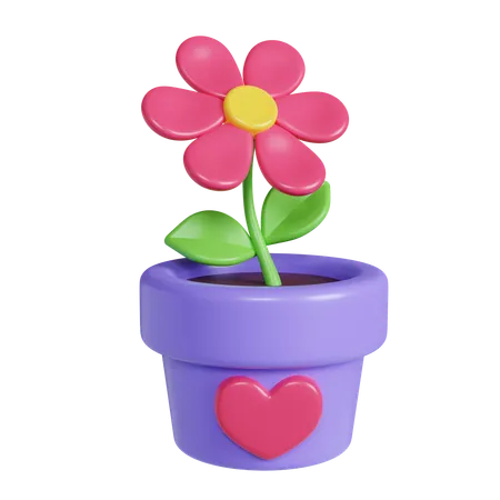 Flower Pot Cute  3D Icon