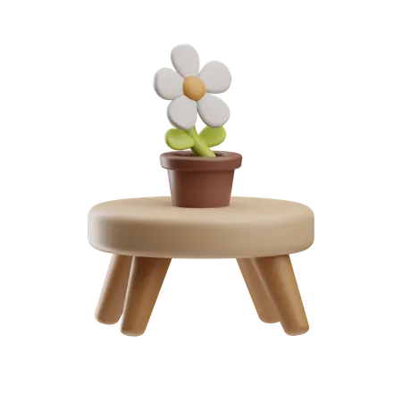 Flower Pot Table  3D Icon