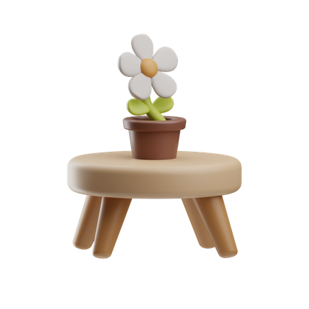 Flower Pot Table  3D Icon