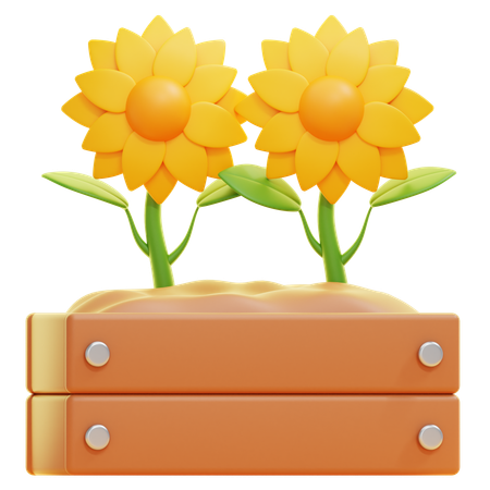 FLOWER RAISED BED  3D Icon