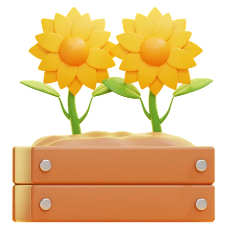 FLOWER RAISED BED  3D Icon