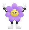 Flower Retro Character Peace Pose