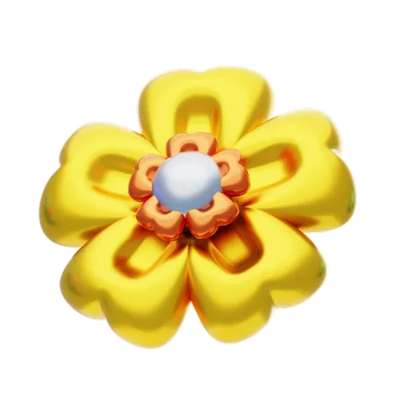 Flower Shape Has A Magnificent Gold Color  3D Icon