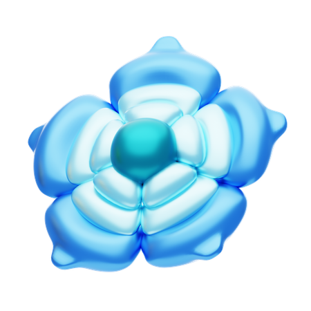 Flower Shape Has A Refreshing Blue Color  3D Icon