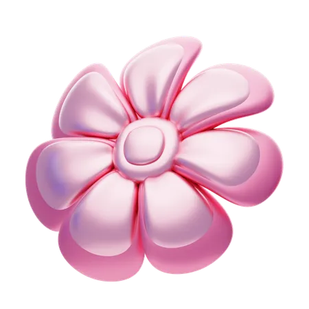 Flower Shape Has A Simple Pink Color  3D Icon