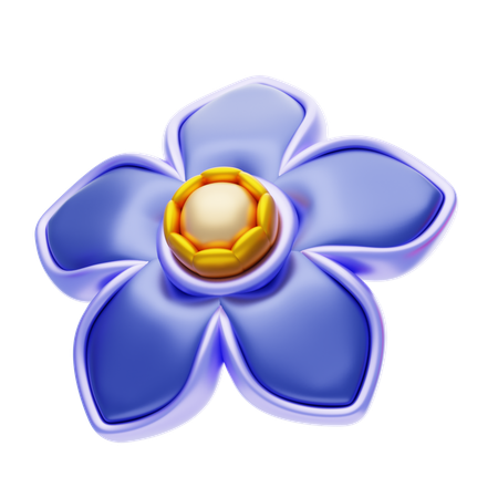 Flower Shape Has A Simple Purple Color  3D Icon