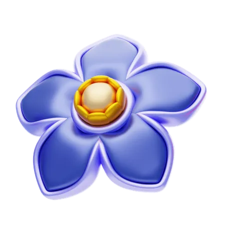 Flower Shape Has A Simple Purple Color  3D Icon