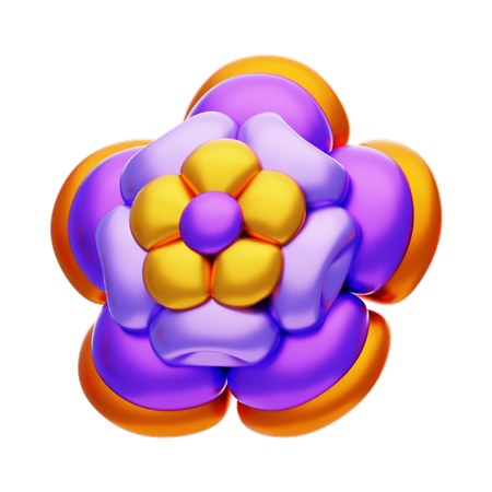 Flower Shape Has Purple Petals  3D Icon