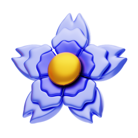 Flower Shape Like A Blue Iris Flower  3D Icon