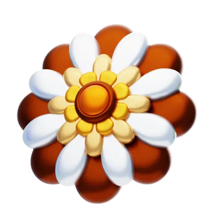 Flower Shape That Has Brown Petals  3D Icon