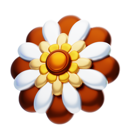 Flower Shape That Has Brown Petals  3D Icon