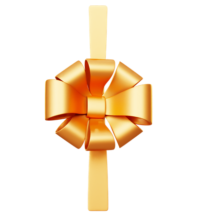 Flower-Shaped Gold Gift Bow  3D Icon