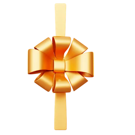 Flower-Shaped Gold Gift Bow  3D Icon