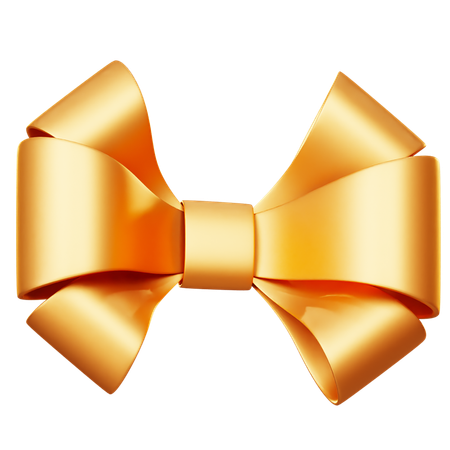 Flower Shaped Gold Ribbon  3D Icon