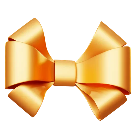 Flower Shaped Gold Ribbon  3D Icon