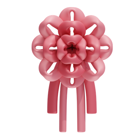 Flower Shaped Ribbon Bow  3D Icon