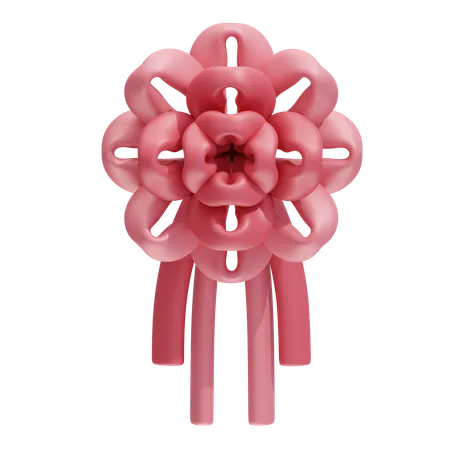 Flower Shaped Ribbon Bow  3D Icon