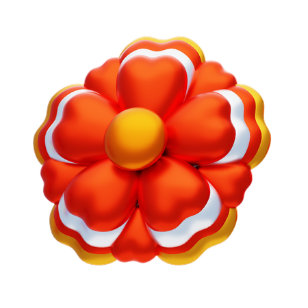 Flower Shapes Has A Blush Red Color  3D Icon
