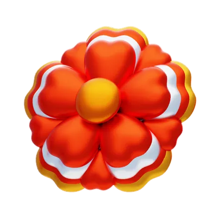 Flower Shapes Has A Blush Red Color  3D Icon