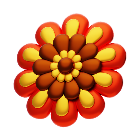 Flower Shapes Have Beautiful Colors To Look At  3D Icon