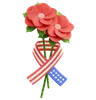 Flower with American Flag Ribbon