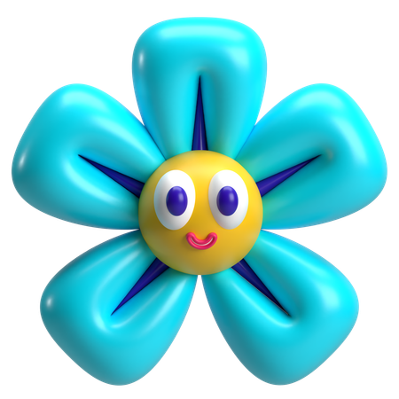 Flower With Face  3D Icon